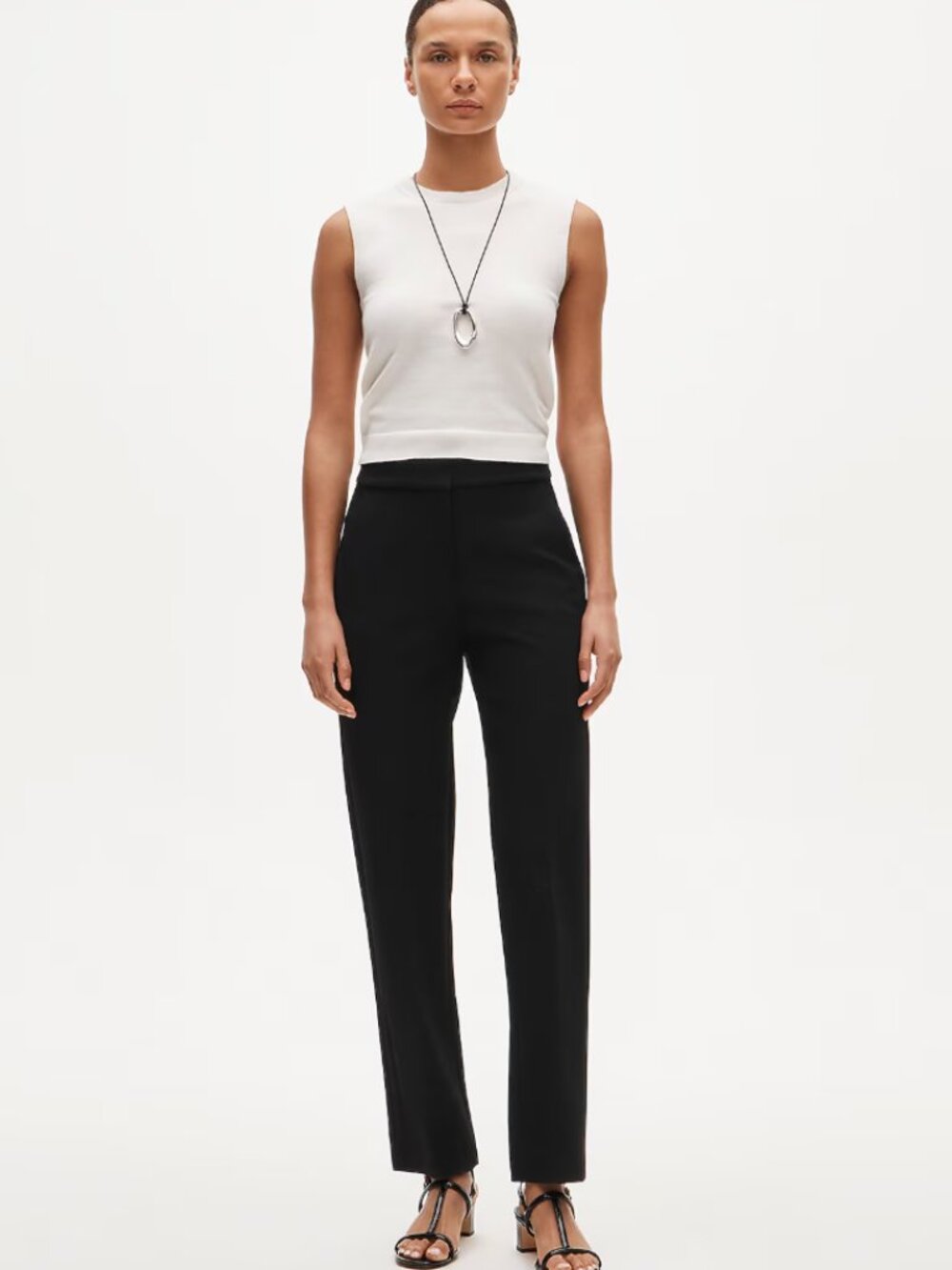 JCrew Black Straight-Leg Pant in Four-Season Stretch - Size 0